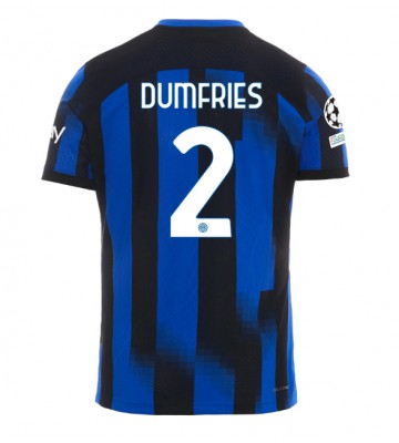 Inter Milan Denzel Dumfries #2 Primera Equipación 2023-24 Manga Corta